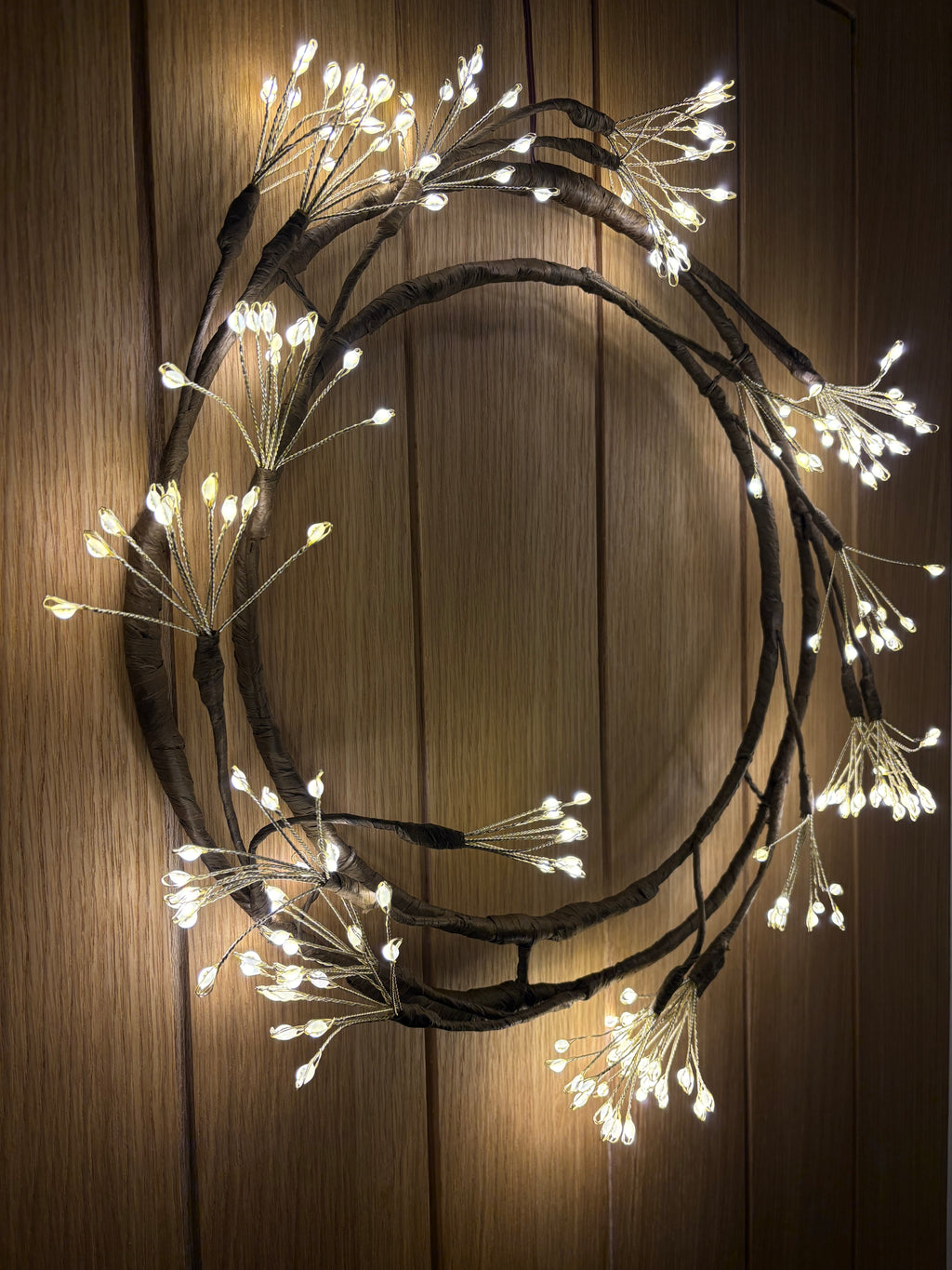 Woodland Swirl Light – 60cm Rustic LED Wall Decoration | Warm White