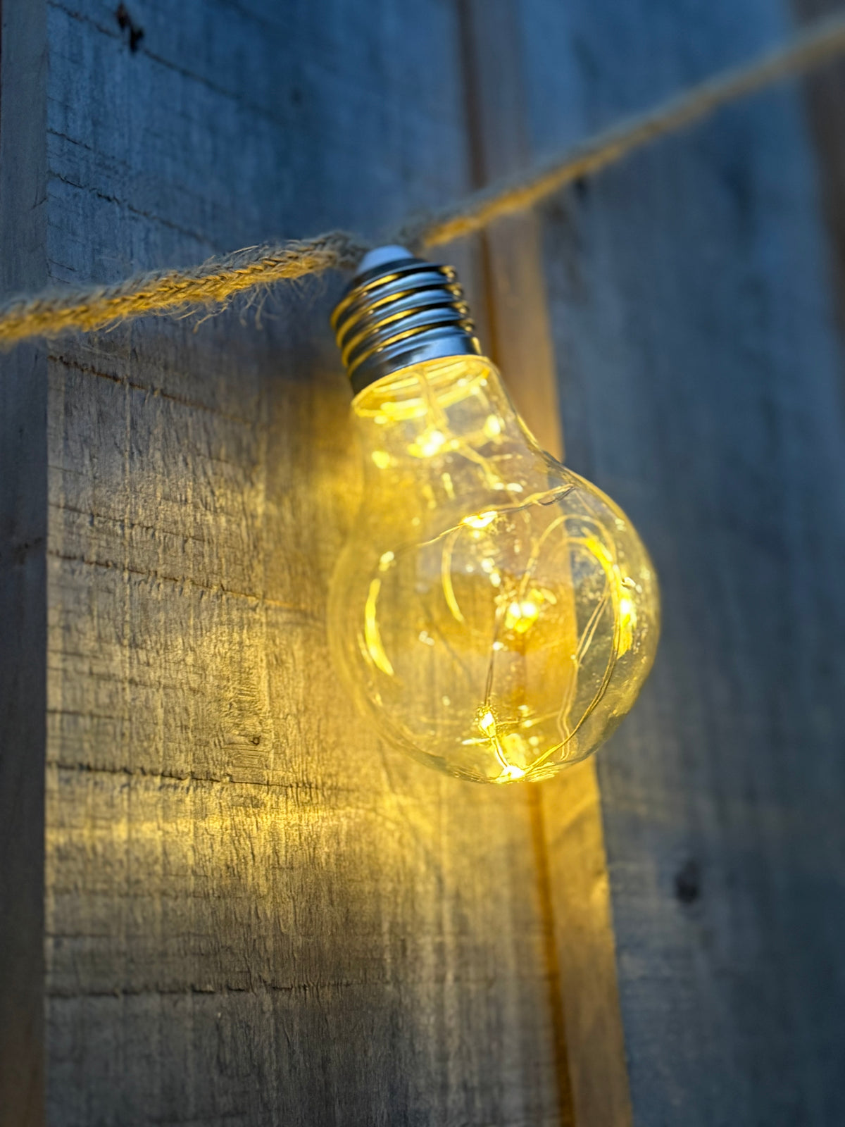 Solar & USB-C Hemp Rope Festoon Lights – 20 Warm White Bulbs