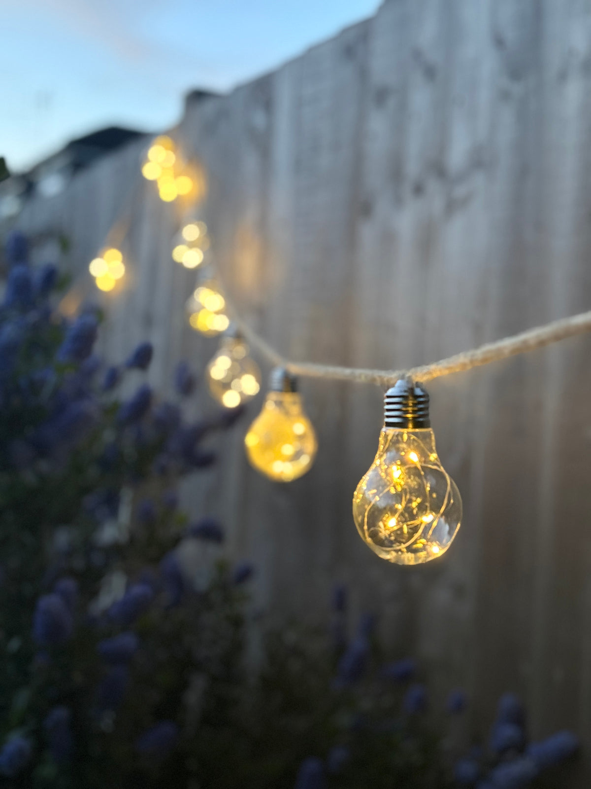 Solar & USB-C Hemp Rope Festoon Lights – 20 Warm White Bulbs