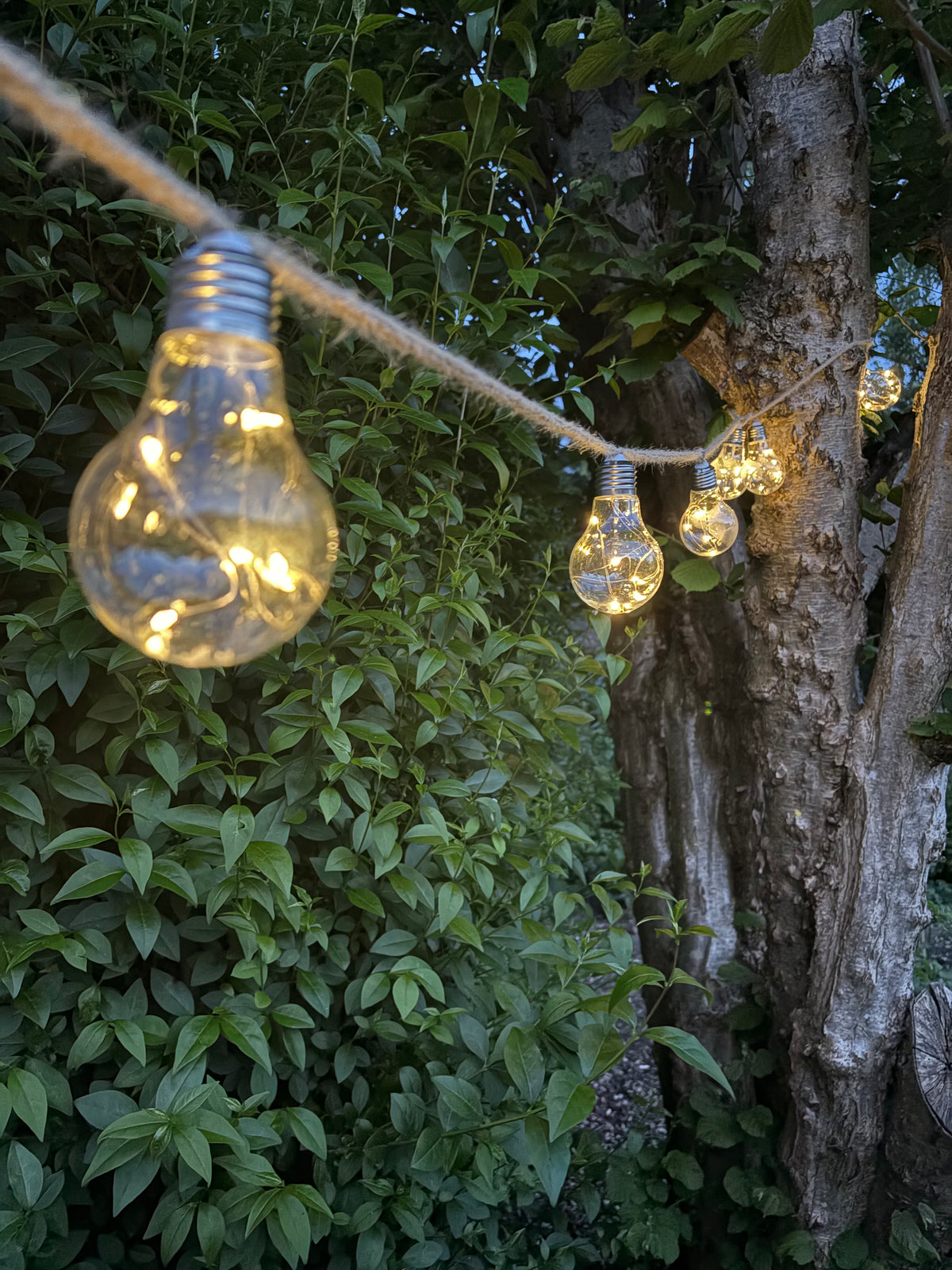 Solar & USB-C Hemp Rope Festoon Lights – 20 Warm White Bulbs