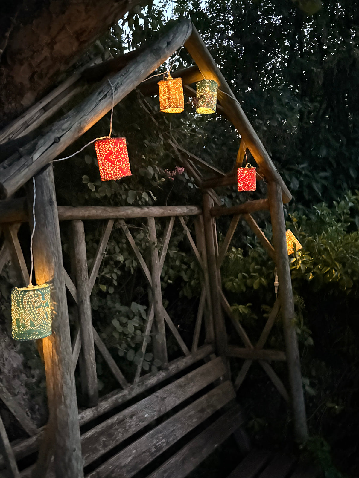 Colourful Boho Lantern String Lights – Solar & Battery