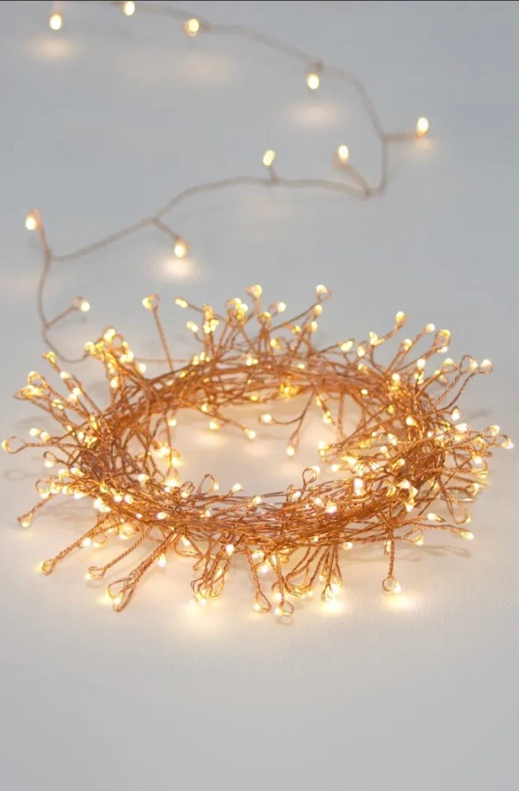 Warm White Copper Cluster Fairy Lights – 7.5m Indoor & Outdoor