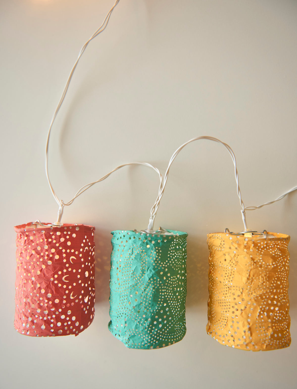 Colourful Boho Lantern String Lights – Solar & Battery