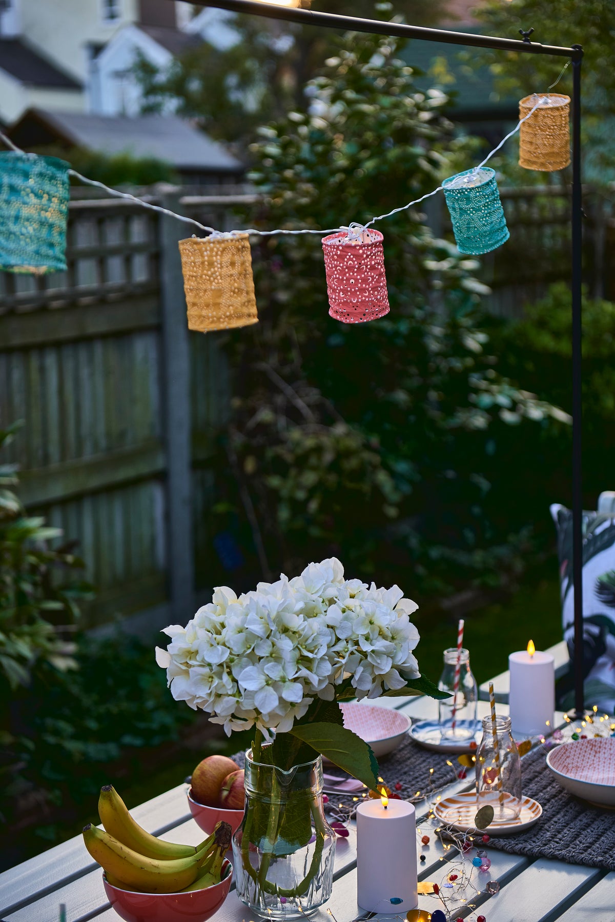 Colourful Boho Lantern String Lights – Solar & Battery