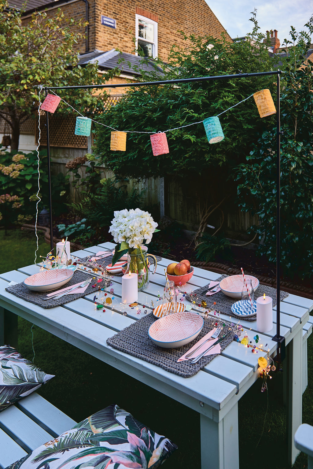 Colourful Boho Lantern String Lights – Solar & Battery