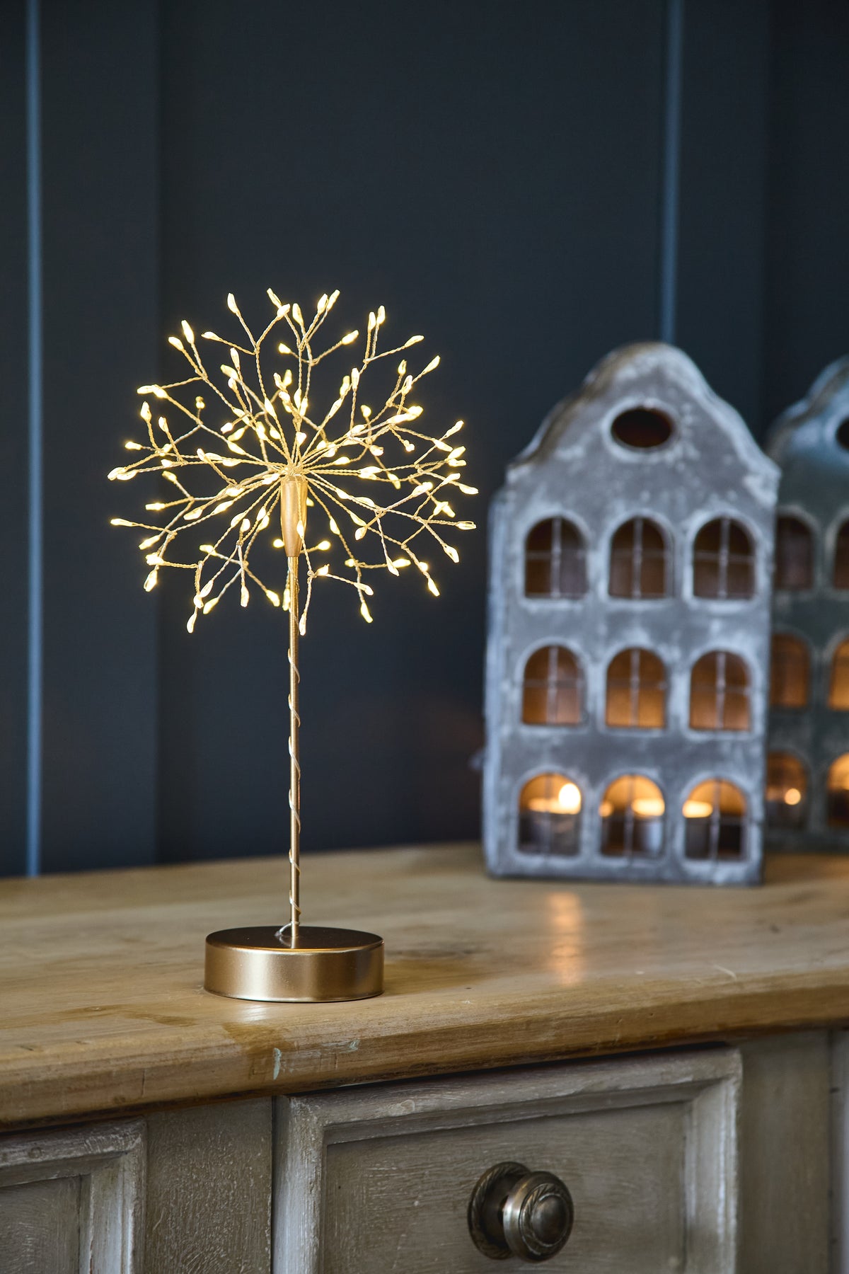 Gold Dandelion Table Light – 120 Warm White LEDs