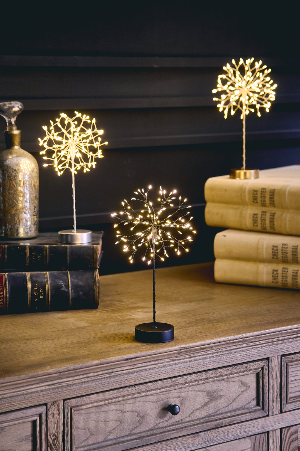 Gold Dandelion Table Light – 120 Warm White LEDs