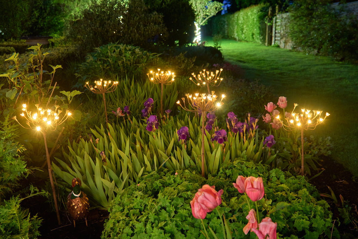 Solar & Battery Wild Fennel Garden Stake Light – 15 Warm White LEDs